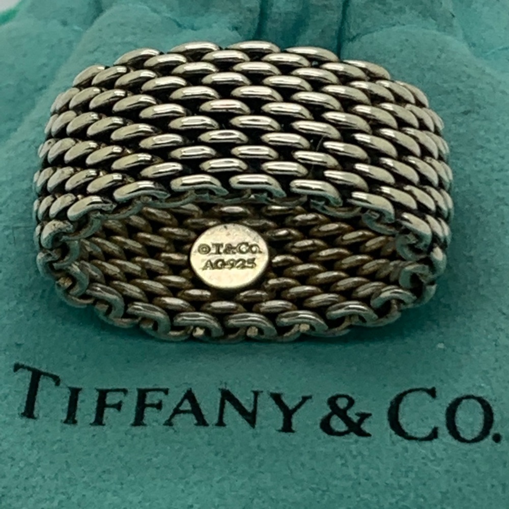 Tiffany & Co. 925 Sterling Vintage Mesh ring Sz 6